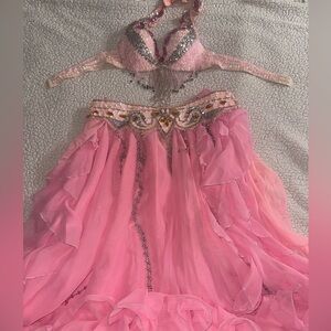 Stunning Pink Embellished Women's Bellydance  Costume